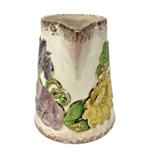 Hand Painted Floral Pitcher Vanity Brush Holder - Picture 4 of 6